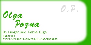 olga pozna business card